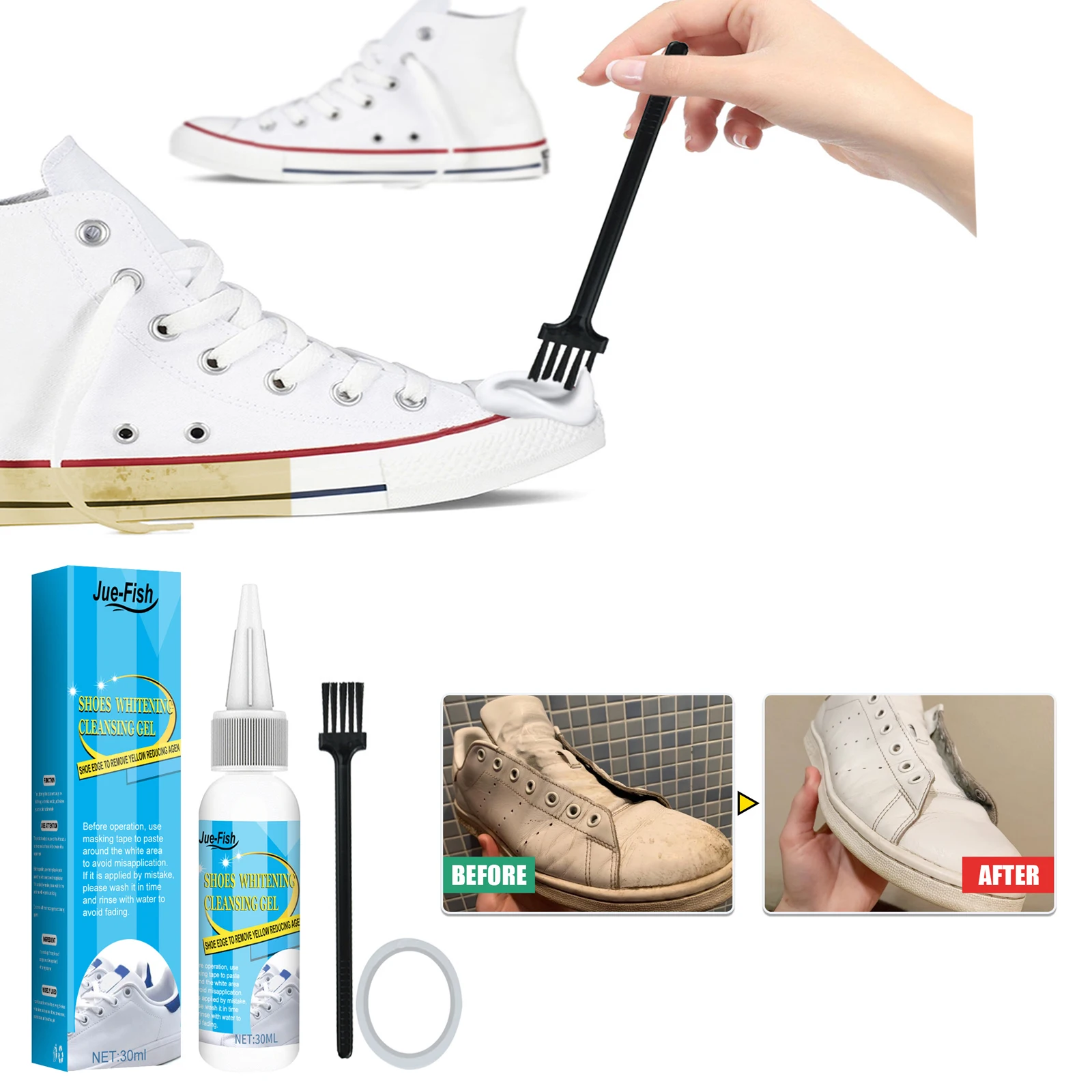 Sneaker Care Spray - Putih sepatu Gel pembersih noda kotoran